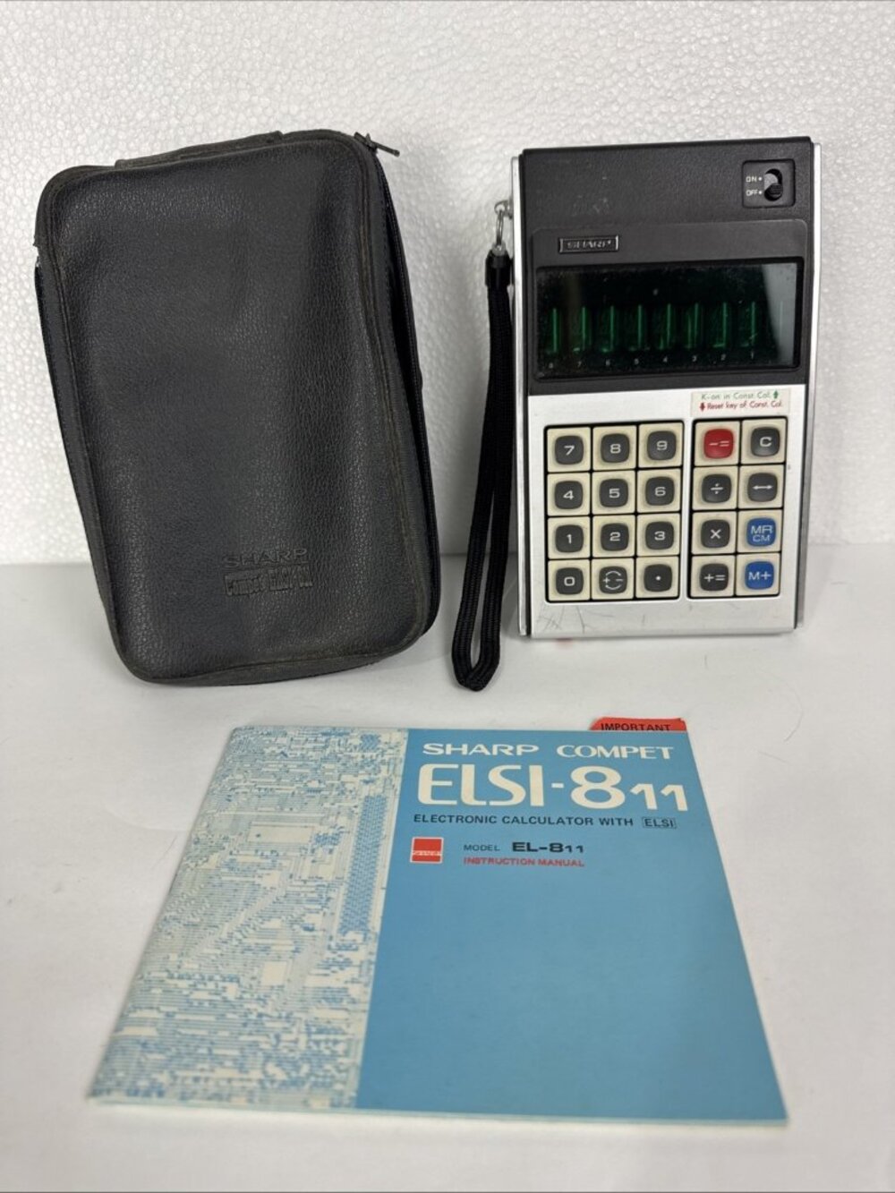 Sharp EL-811 Calculator w Case & Manual - Untested & NO power cord Vintage 70s